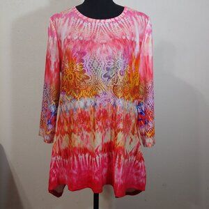 One World Studded 3/4 Sleeve Blouse Tunic